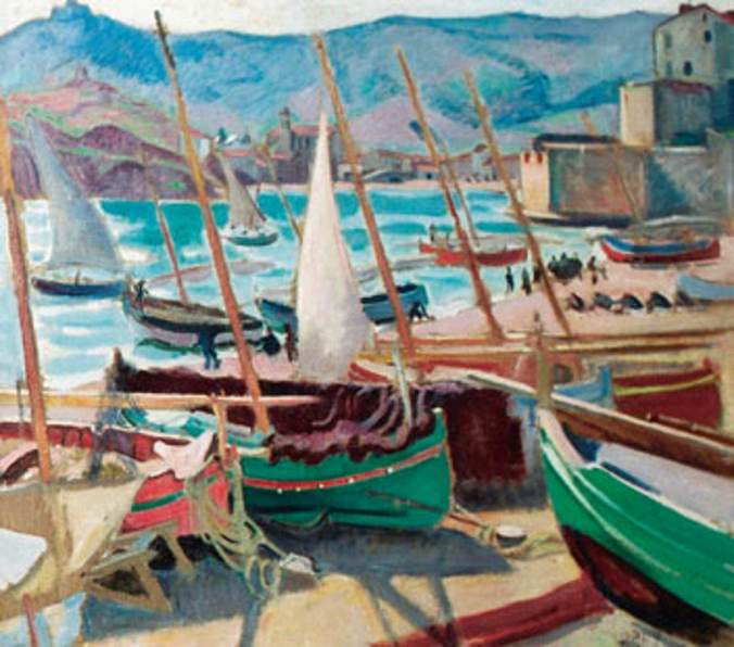 Jean-Puy -Barques vertes à Collioure-li